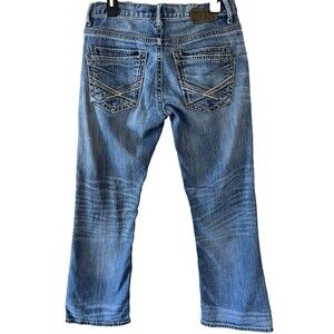 BKE Buckle Men's Aiden Bootleg Medium Wash Distressed Jeans Size 31R